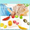 Wooden Kitchen Play Set With Magnetic Fruits And Vegetables For Imaginative Children Cookery Toys