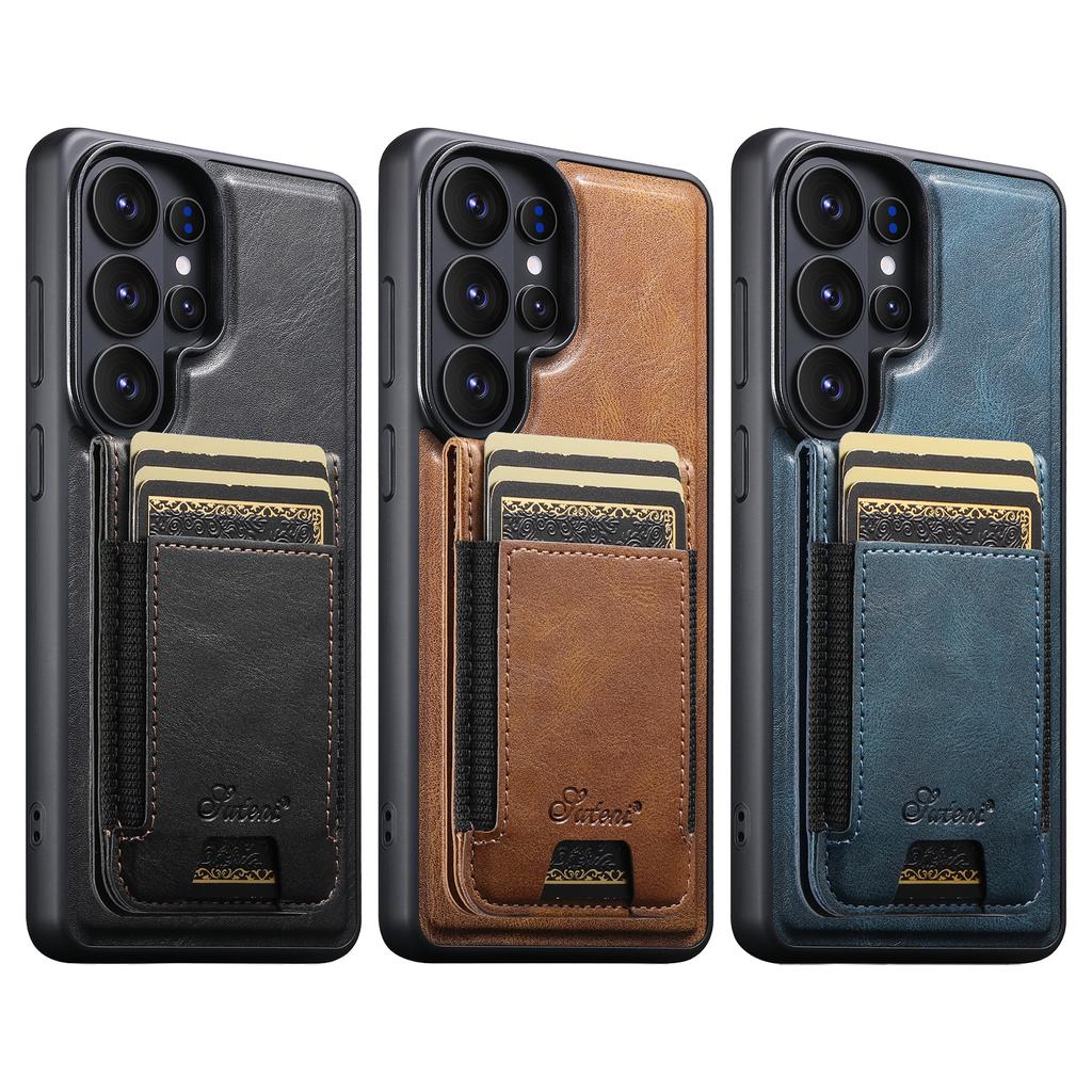 Elastic Band Oil Wax Pattern Magnetic Leather Wallet Cards Solt Phone Case for Samsung S26 Ultra S25 Plus S24 S23 Stand Cover