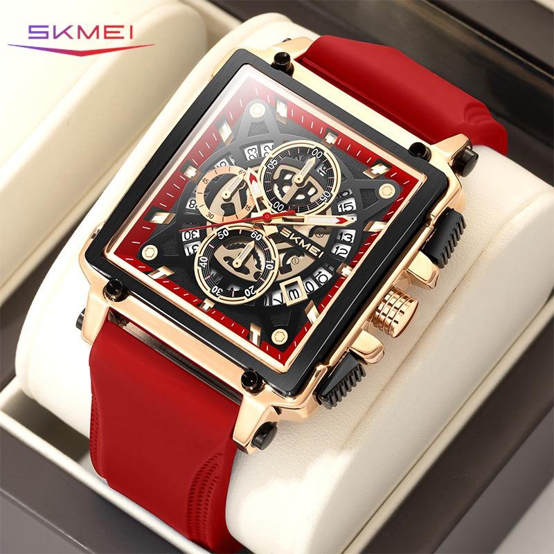 Watch Square Men's Watch Hollow Calendar Business Quartz Watch Student Casual Men's Watch