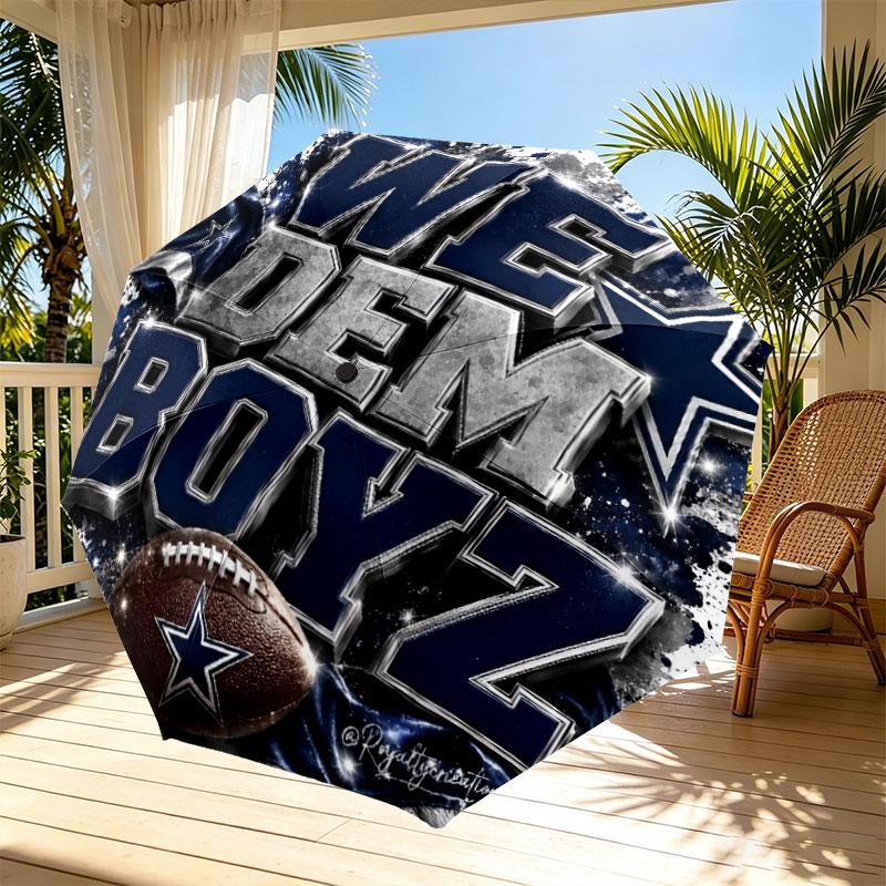 Dallas Cowboys Print Automatic Open Close Umbrella, Portable Foldable Umbrella, for Outdoor Commute Camping Trip, Ideal Birthday Gift