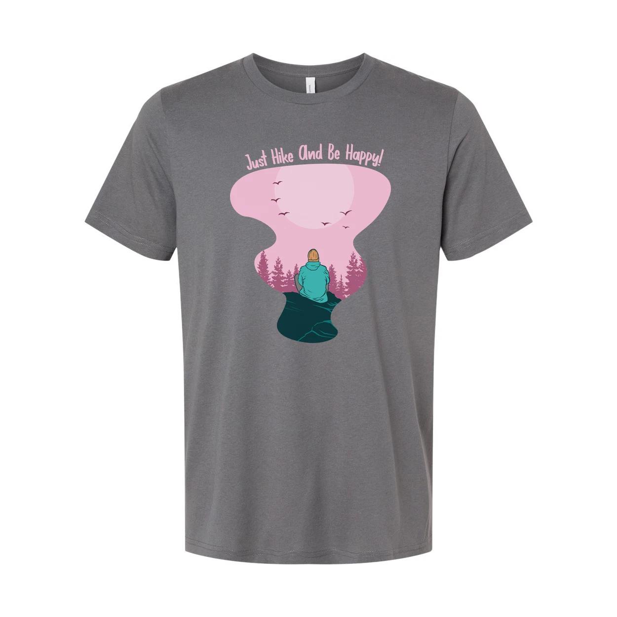 Unisex Outdoor Hiking Graphic T Shirt Featuring Pink Landscape And Nature Scene 2XL