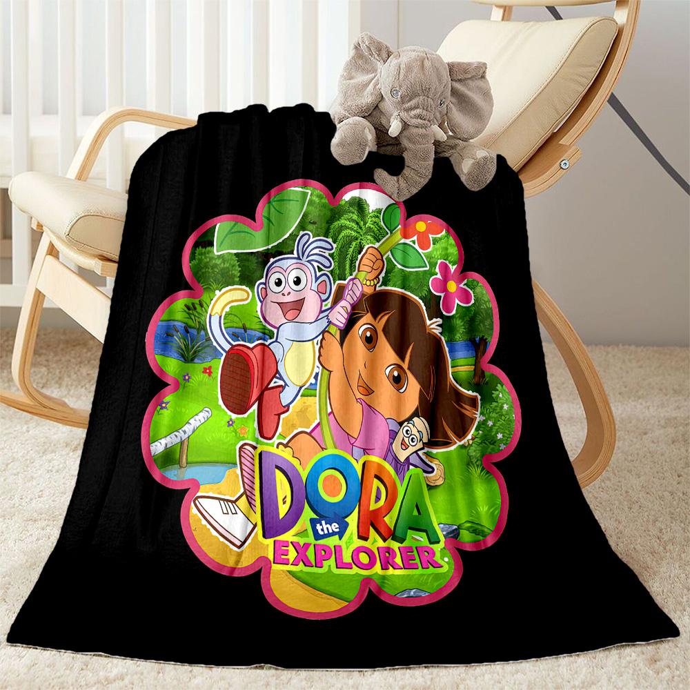 Dora Explorer Blanket Durable Comfort Suitable for Chair Office Seaside for All Seasons Playful Design Ideal Gift For Birthday Valentine'S Day