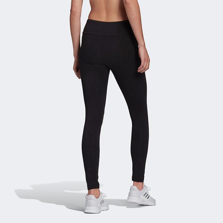 Adidas Linear Logo Print Tights Women Bottoms Black GL0633