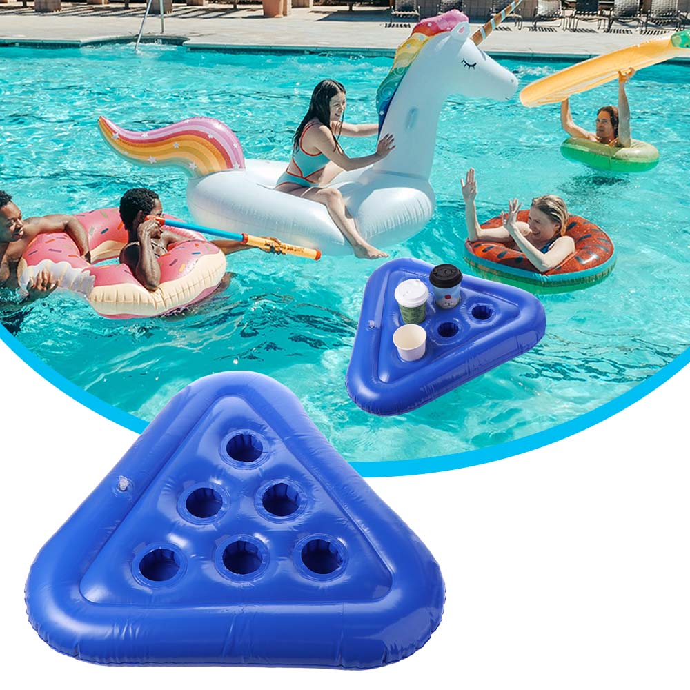 Water Play Float Beer Holder PVC Float Bathing Pool Toy Inflatable Triangle Cup Holder  Summer