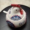Creative Rooster Ceramic Spice Jar, Large Capacity Seasoning Container, Kitchen Storage & Pepper Holder