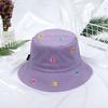 Korea Sweet Cute Flower Embroidery Fisherman Hat Children Summer Outdoor Sun Protection Basin Hat Casual Fashion Cover