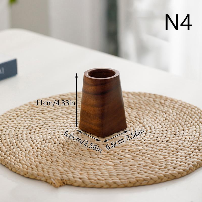 

Natural Wood Pen Holder - Minimalist Geometric Desk Organizer for Pens/Pencils, Office & Home Decor (Assorted Sizes)