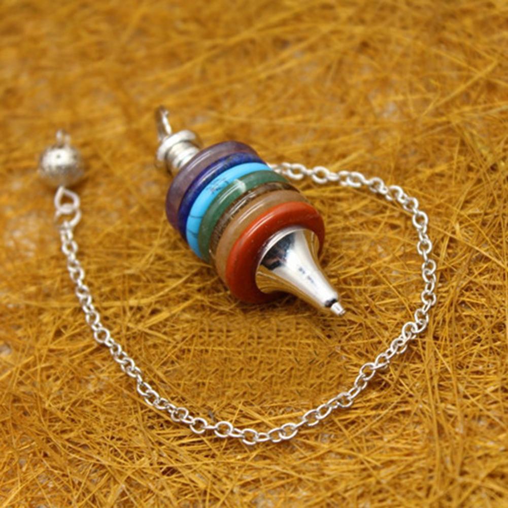 Bunte runde Kugelkette spirituelle Anhänger Halskette, mit einem kreisförmigen Design, das die Textur hervorhebt, ein trendiges und personalisiertes Schmuckstück.