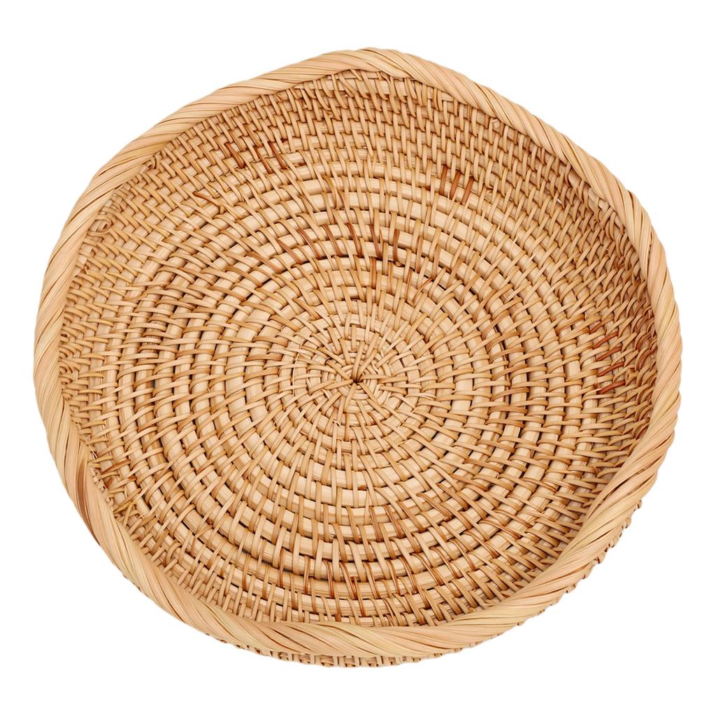   Basket Round Woven Storage Bowl Bread Fruit Serving Basket for Kitchen Dining Room Living Room