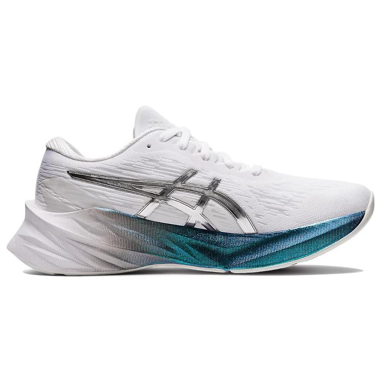 New Asics Novablast 3 Platinum 'White Metallic Blue' Women's 1012B290-100