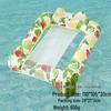 Inflatable PVC Float Recliner: Foldable Striped Swimming Bed