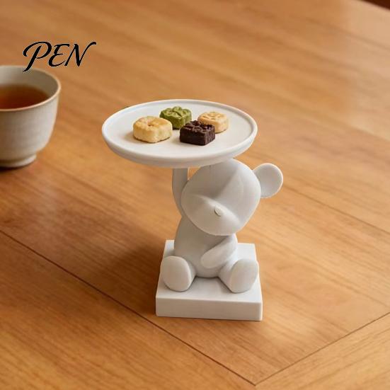 Anti-yellowing Storage Tray 3D Printed Polar Bear Tray, Cute Animal Ring Holder & Jewelry Dish, Unique Desk Sculpture Minimalist Organizer for