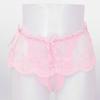 G-String-Tanga für Herren, durchsichtig, aus Spitze, mit Rock, Sissy-Slip, T-Rücken, Schleife, Unterwäsche