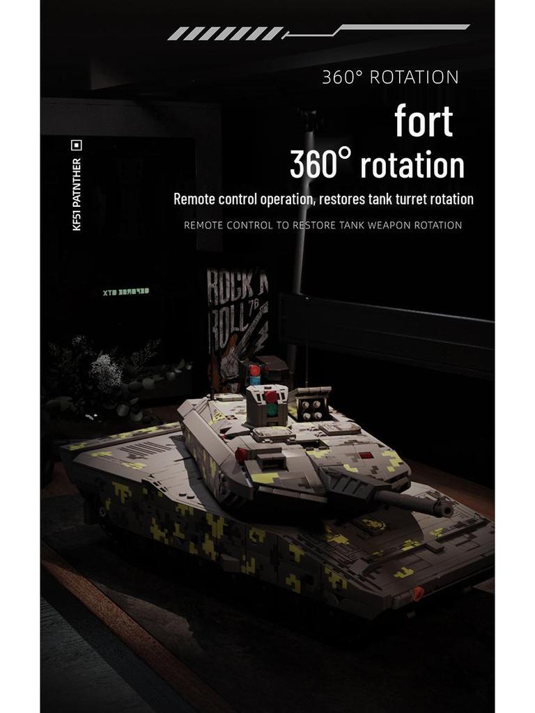 12GO Panther KF51 & T14 Armata Model Czołgu RC Klocki do Budowania - Zabawka do Montażu 4. Generacji 96001-5