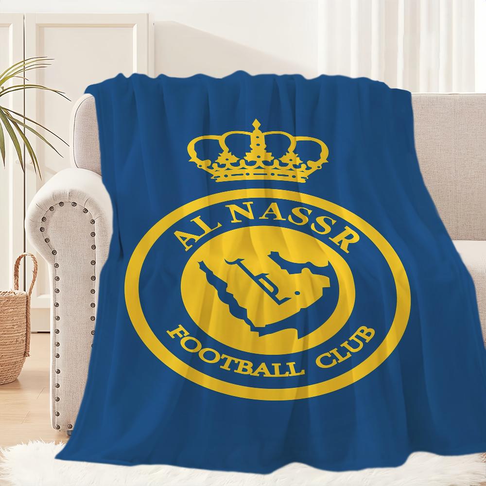 

Футбольна ковдра ФК Аль-Наср Ковдра для дивана Софи Подорожі Дім Туризм Пікнік Постільна білизна Фланелева ковдра подарунок на день народження 30x40in