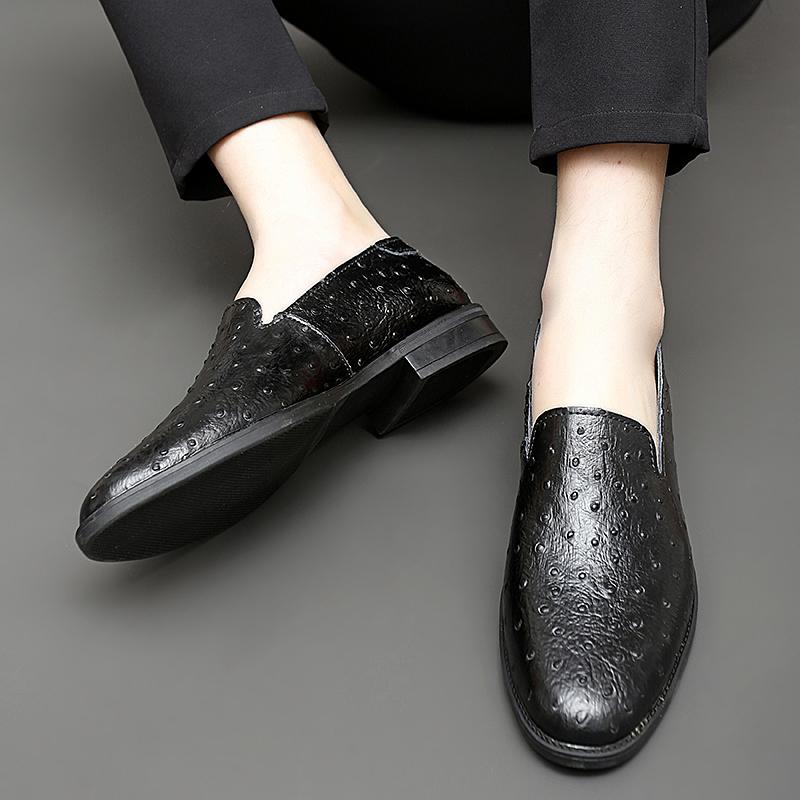 Klassische Marke Herren Leder Freizeitschuhe Massage Sohle Slipper Trendy Vielseitig Herren Arbeitsschuhe Pendeln Täglich Übergröße 36-48