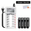 PALO Rechargeable Battery AA 1.2V Ni-MH Batteirse AA(HR6) 1300mAh and AAA(HR03) 600mAh NI-MH 2A/3A Rechargeable Batteries+6-slot charger