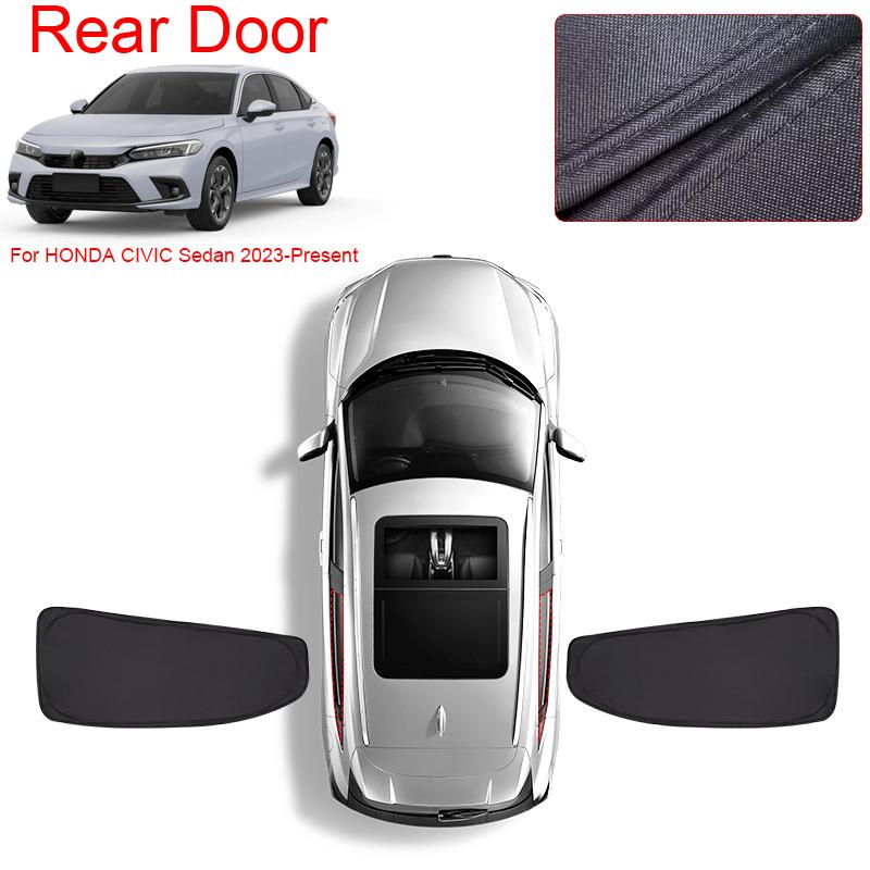 Car Black Windows Privacy Sunshade For HONDA CIVIC 2023-Present Auto Anti-UV Heat Insulation Protect Cover Interior Accessory