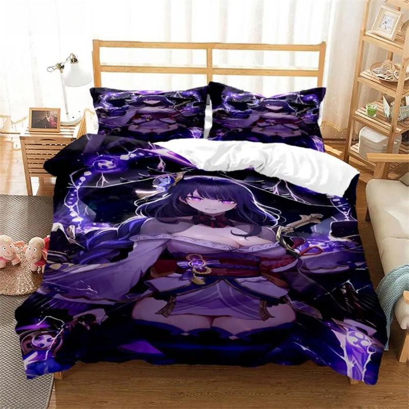 Genshin Impact Animation Cartoon Soft And Comfortable Customizable Comforter Bedding Sets Bedding Set Luxury Quilt Cover