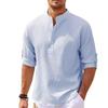 Men's Shirt Long-sleeved Stand-up Collar Open Button Pineapple Plaid Shirt Men's Casual Shirt Top
