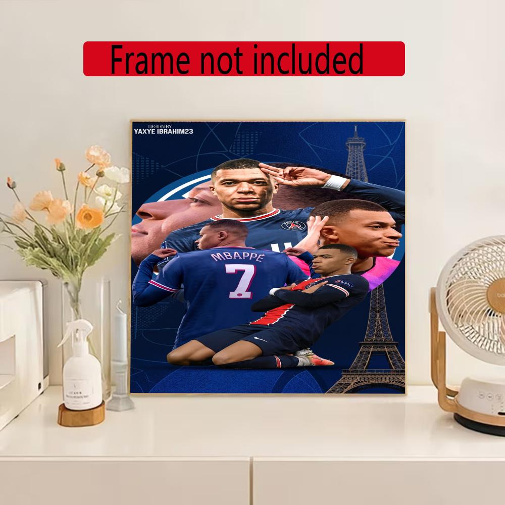 Mbappe 5D Diy Diamond Painting Round Diamond Diy Frameless Holiday Artwork Suitable For Home Office Wall Decoration