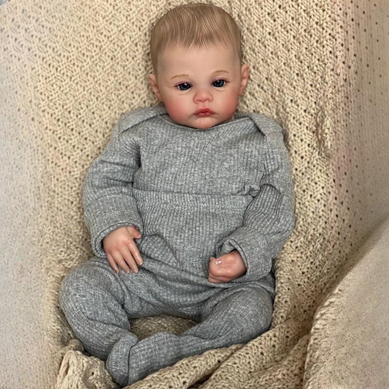 49cm Cloth Body Reborn Baby Toddler Doll Meadow Handmade 3D Painted Visible Veins Newborn Doll Already Finished Realistic Baby Doll Toys for Kids Gift