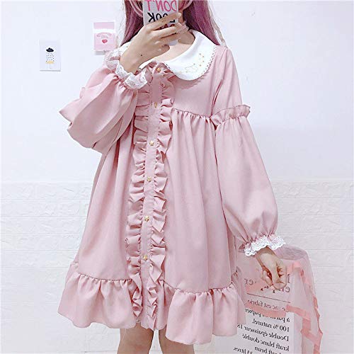 Lady Lazy Lolita Rochie cu mânecă lungă Fusta dintr-o bucată deasupra genunchiului Loli Frill Costume Photography Sweet Loli Princess Cosplay Anime Crossdressing