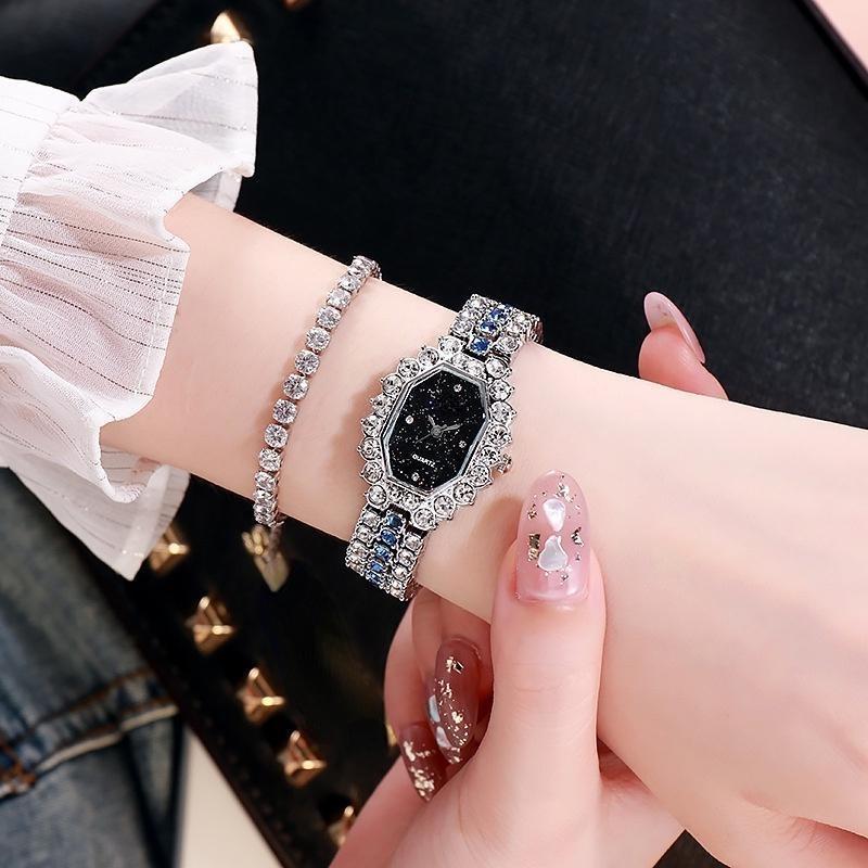 Luxury Womens Watches Ladies Square Watch Full Diamonds Quartz Clcok Alloy Casual Starry Sky Wristwatch