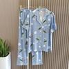Summer Pajamas Women's Cotton Silk Short Sleeve Thin Suit K-style Homewear Cute Student Loose Plus Size Can Be Outwear