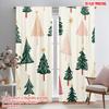 2pcs,2D Plane Printing Popular Curtain Panels Christmas Trees Festive Holiday (2) 100% Polyester (without Rod) Room Decor for