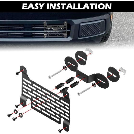 License Plate Frames For Maverick -2025, No Drill Front License Plate Bracket Holder Compatible With Ford Maverick -2025 (Black) | Fits Most Of