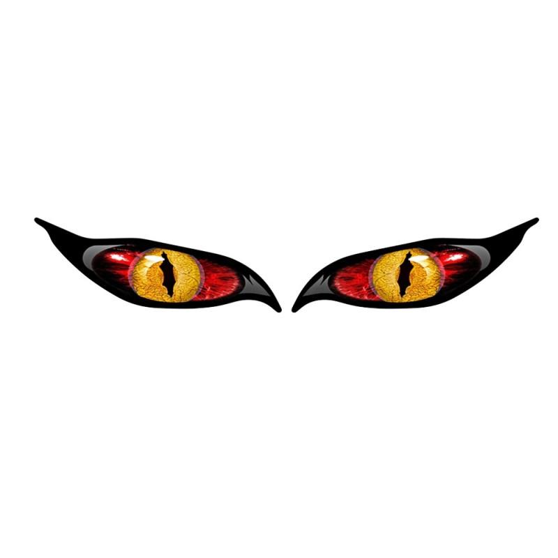 2pcs Car Sticker Evil Eye Pvc Zombie Sunscreen Waterproof Decal for Rearview Mirror 13cm*5cm