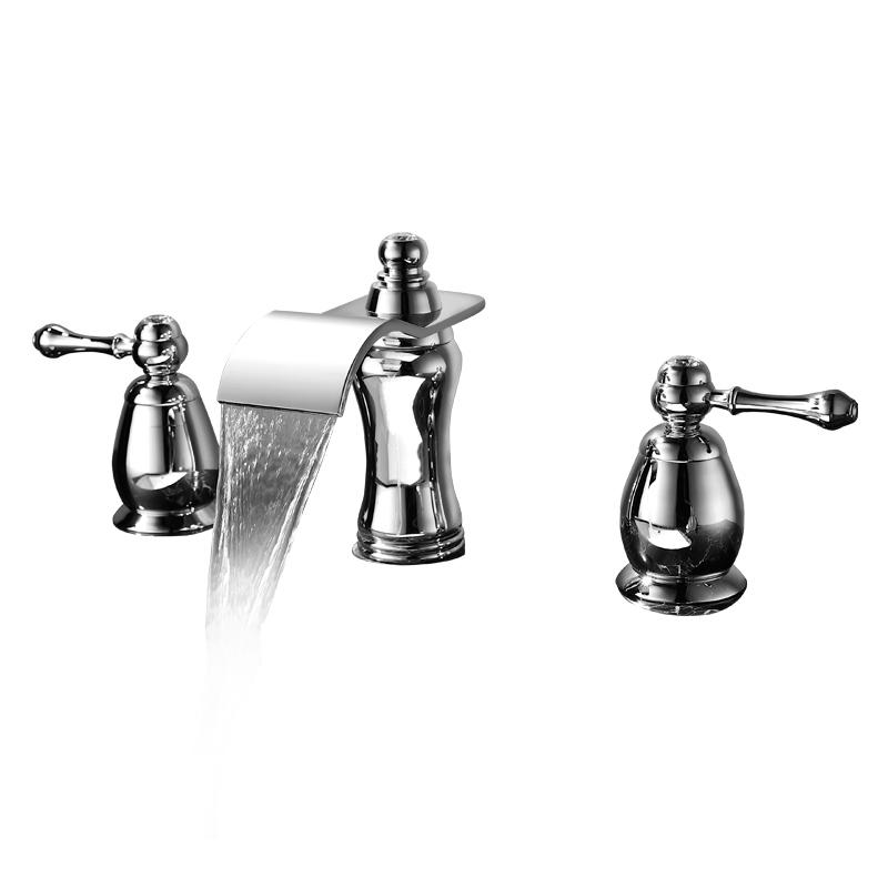 Tuqiu Brushed Gold Bathroom Basin Faucet Hot Cold Rose Gold lWater Faucet Widespread Sink Mixers Tap Deck Mount Wash Tub Fauctes