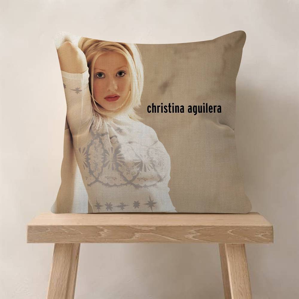 Christina Aguilera Singer Cushion Cover Inches Farmhouse Decor Home Throw Pillow Covers For Couch Decorations