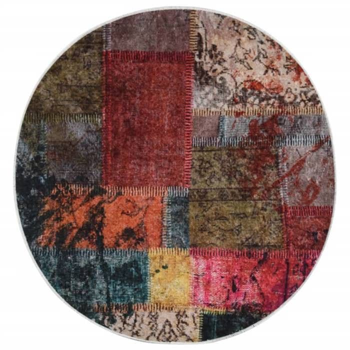 VidaXL Washable Multicolored Rug Ø 200 Cm Non-slip 136636