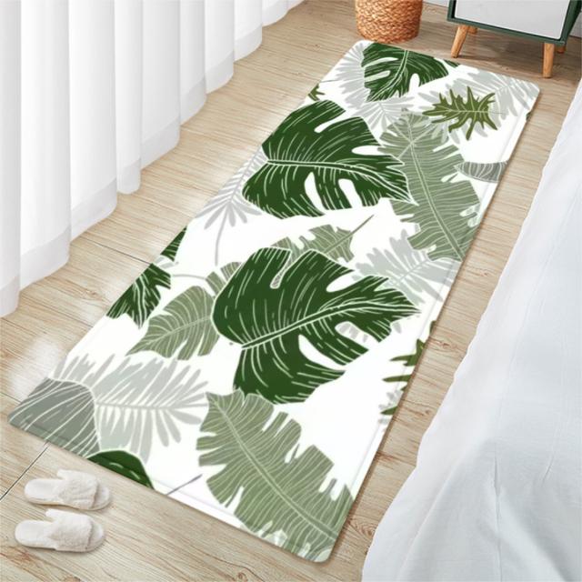 

Напольный коврик с тропическим растением и зелеными листьями, украшение для дома, кухни, гостиной, необрастающий ковер, ковер для спальни, простой коврик для двери коридора 80x120cm