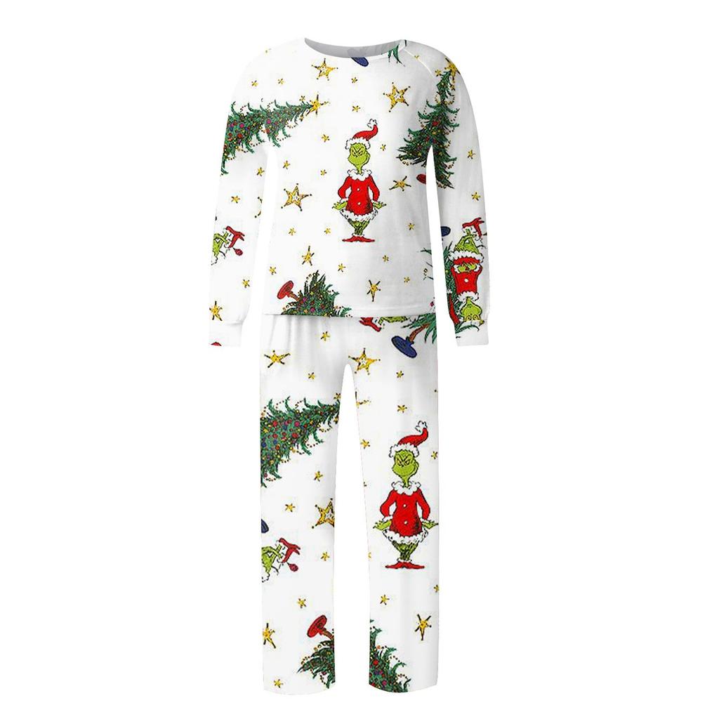 Christmas Prints Family Matching Long Sleeve Tops+Pants Set Family Matching Sets