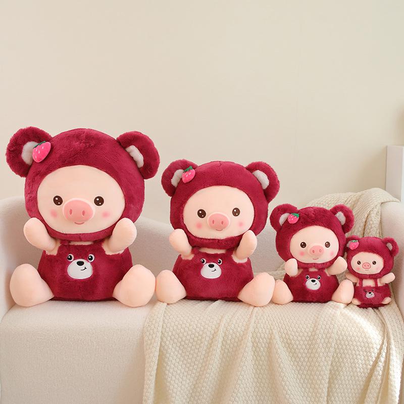 Strawberry Delightful Pig Plush Pillow Cute Cartoon Stuffed Doll Gift