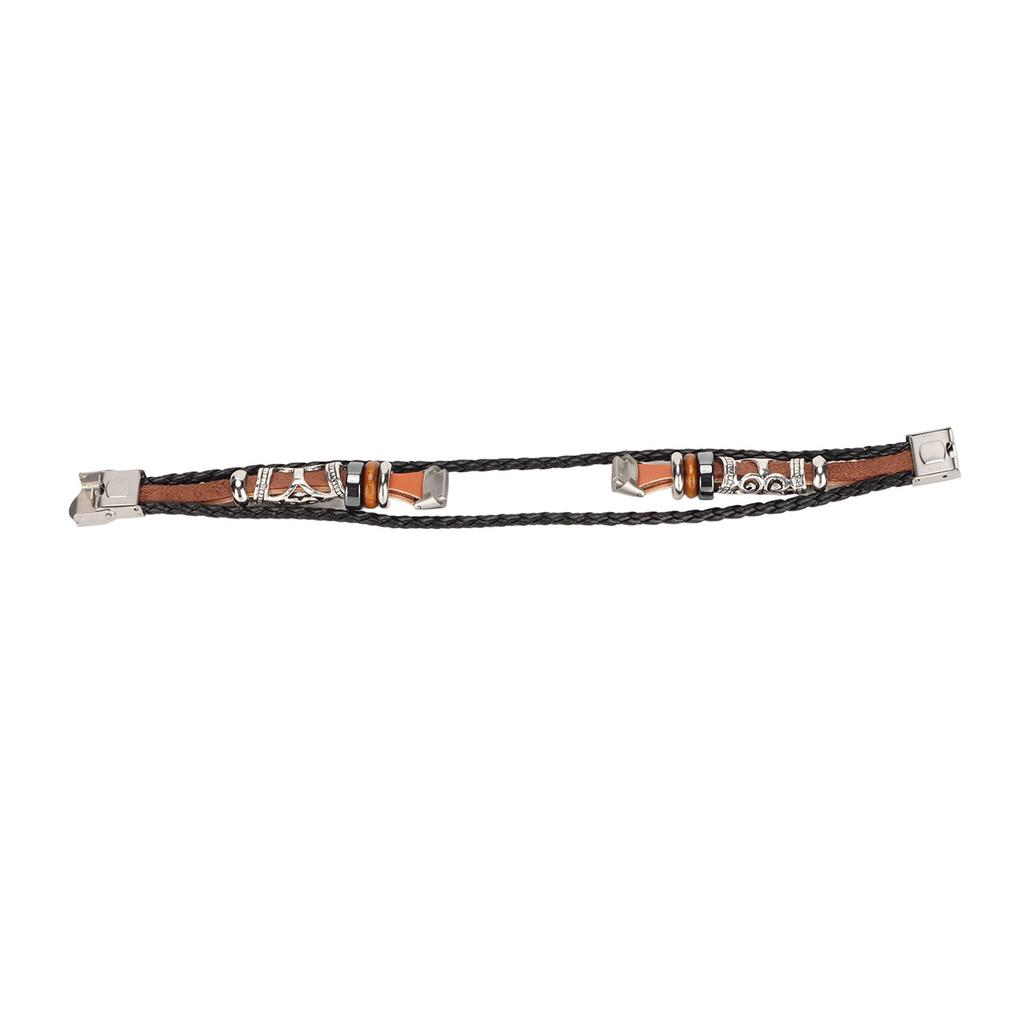 Smartwatch Band Leather Watch Replacement Wrist Strap Ethnic Vintage Style for Fitbit LuxeBrown