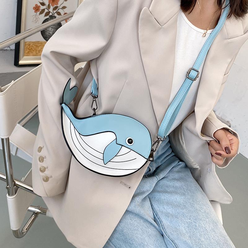 Cute Whale Design Pu Leather Fashion Female Flap Clutch Shoulder Bag Crossbody Mini Messenger Bag For Women Bolsa Drop Shipping
