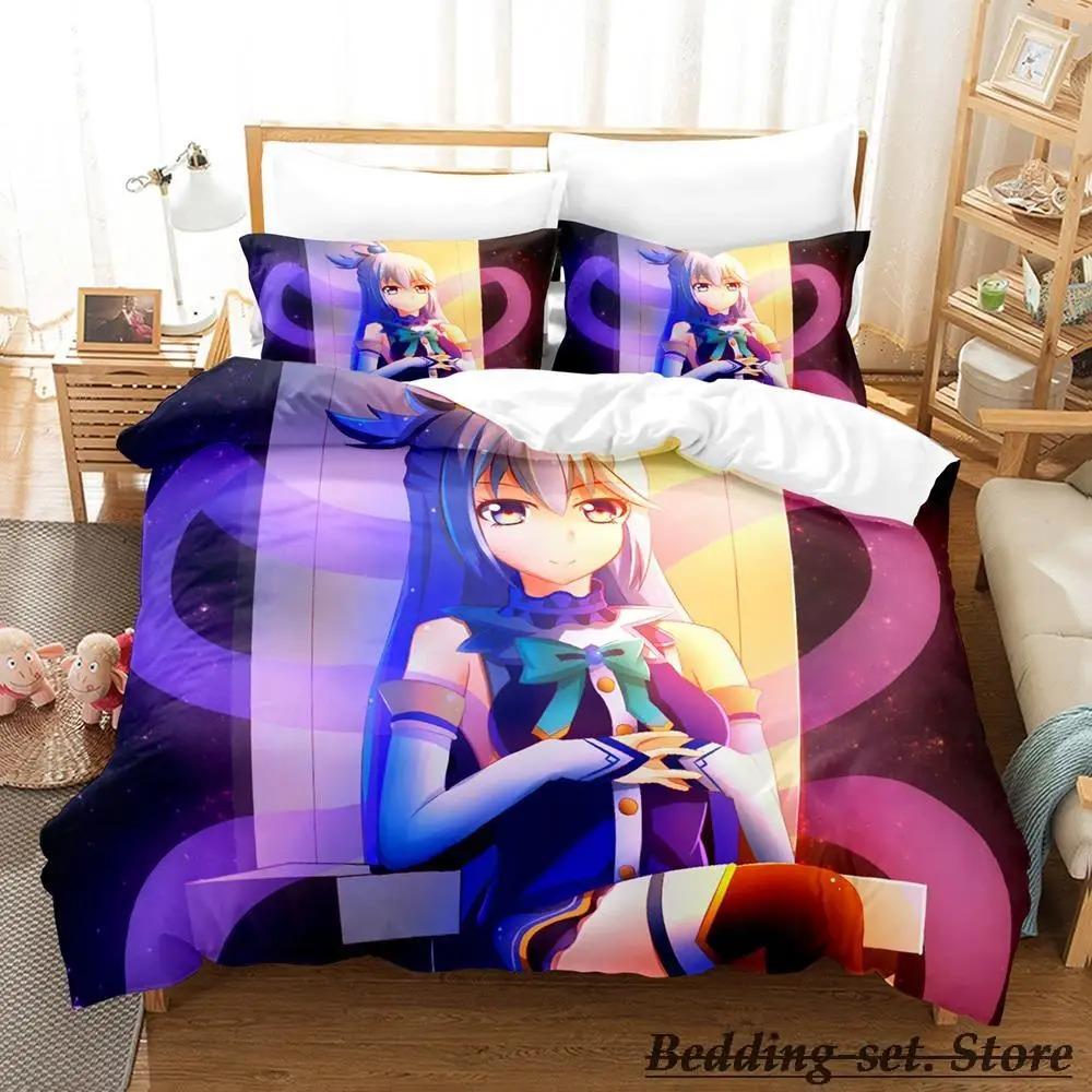 KonoSuba Bedding Set Single Twin Full Queen King Size Bed Set Adult Kid Bedroom Duvetcover Sets Anime parure de lit Bed