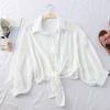Thin Sunscreen Shirt Women's Summer Loose Bat Cardigan Short Chiffon Air-conditioning Shirt with a Small Shawl Outside the Student Tide