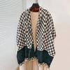 Casual Style Contrasting Double-Sided Scarf, Winter High-End Warm Shawl