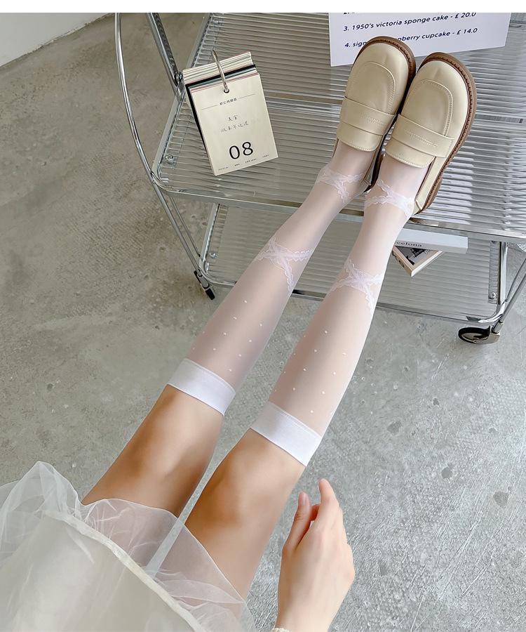 

Белые женские ультратонкие прозрачные носки-трубы — доступны варианты телесного, черного, японского стиля JK и нежно-белого цвета с телячьей кожей One Size белый