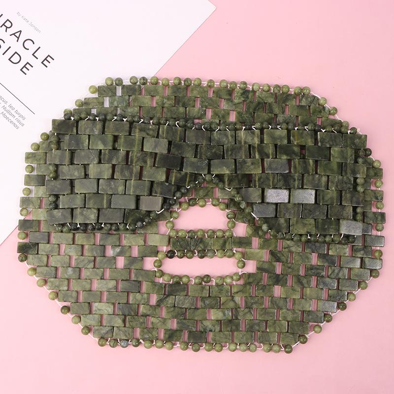 Natürliche Jade Gesichts-Augenmaske Heiß-/Kaltsteintherapie Massagegerät Home Beauty Spa Salon Hautpflege Beauty-Massagegerät