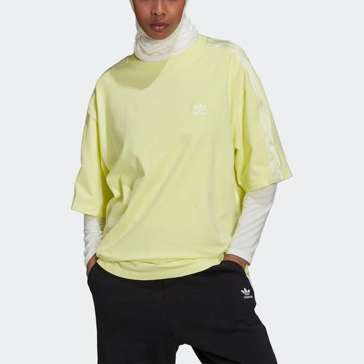 Adidas Originals Drop Shoulder Sleeve T Shirt Women's Lemon H37810