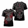 2021 Summer New Men 'S Viking 3dt Shirt Print Clothes Fashion Trend Punk T -Shirt Harajuku Men 'S Top 