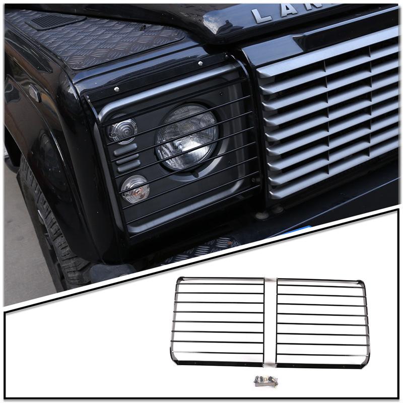 For Land Rover Defender 90 110 130 2004-2019 Central Grid Headlight Protection Net Car Headlight Protection Cover Auto Accessori