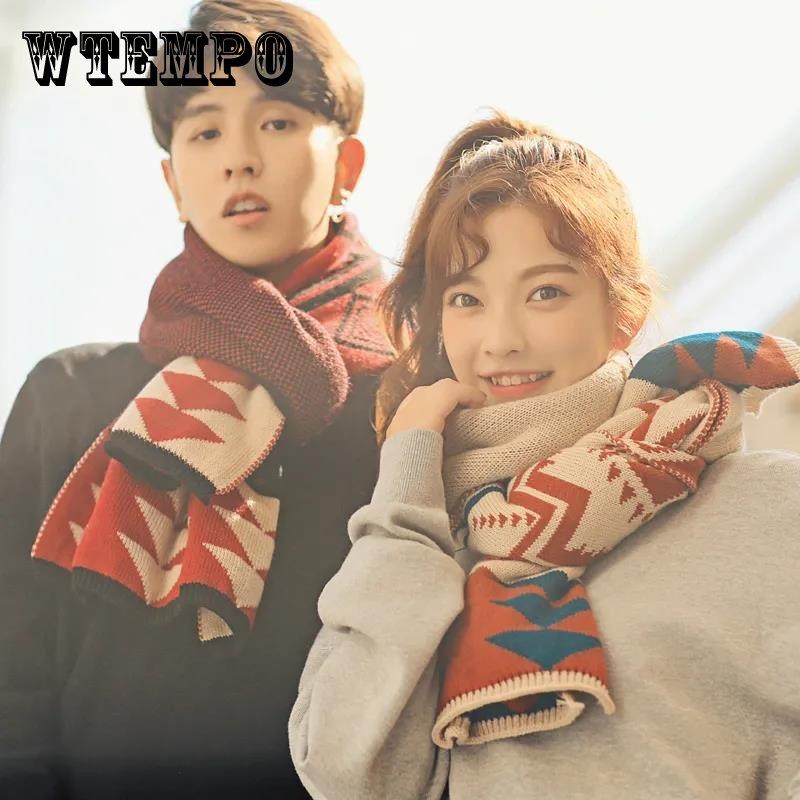 

Рождественская елка шарф Зимняя мода печати пара шарф толстый теплый шерстяной шарф шаль Рождественский подарок