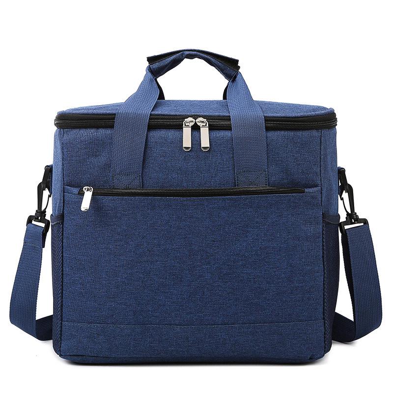 33L Insulated Picnic Bag: Waterproof, Thickened Aluminum Foil, Single Shoulder Crossbody, Outdoor Lunch Carrier 19L тёмно-синий